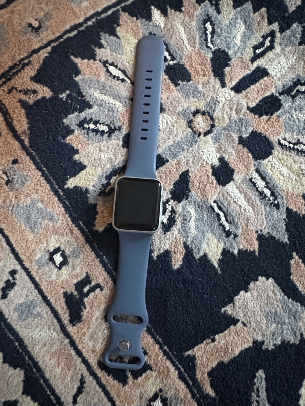 Apple Blue-Gray Silicone Smartwatch with Square Face